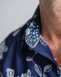 John Lennon L/Sleeve Pemperdon Shirt in Navy Jlw1126