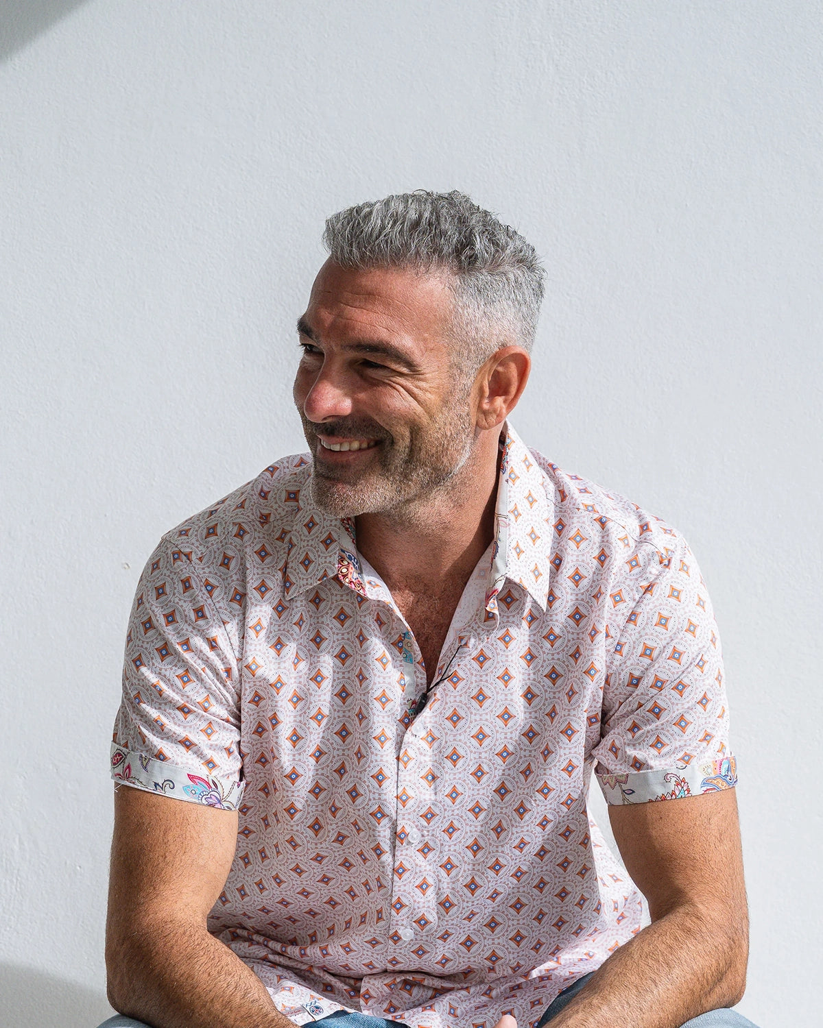 John Lennon Spalding Short Sleeve Shirt Ecru Jlw1131