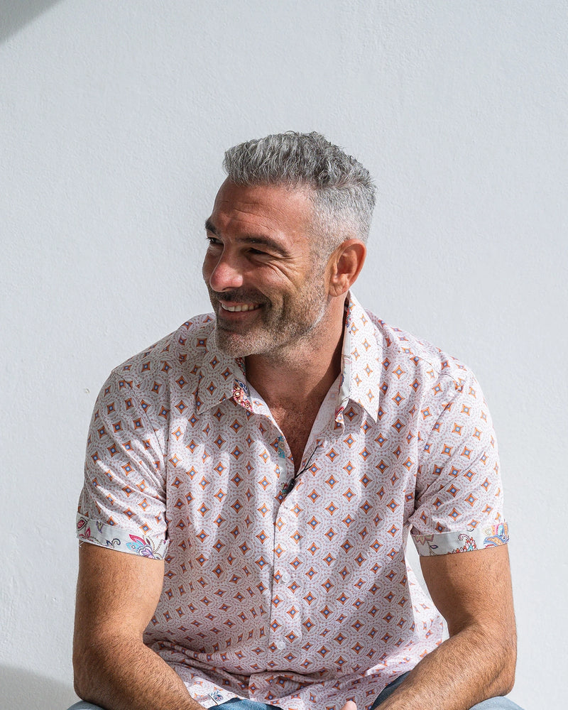 John Lennon Spalding Short Sleeve Shirt Ecru Jlw1131