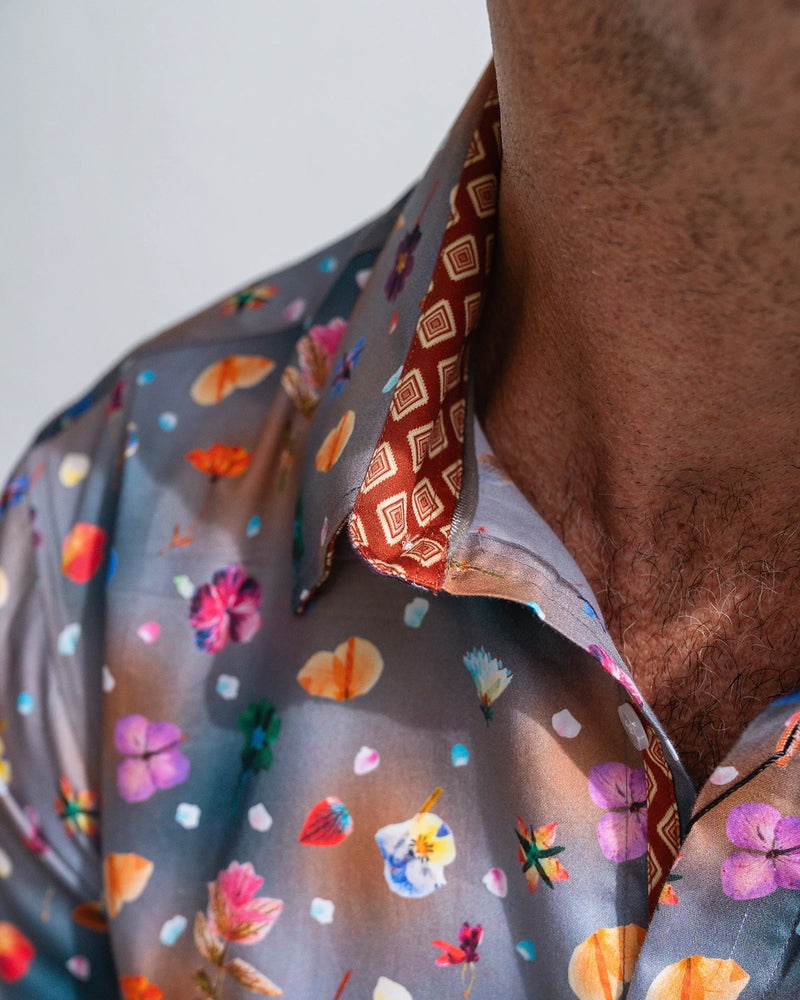 John Lennon Stockport Short Sleeve Shirt Mud JLW1132