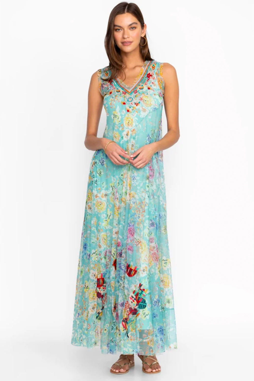 Johnny Was Forever Flower Mesh Dress (Slip) B36523-4