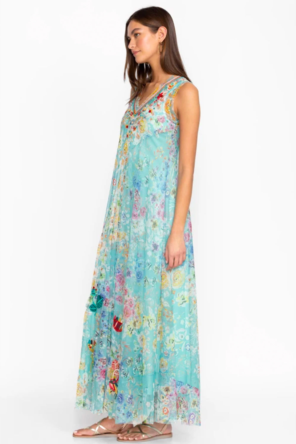 Johnny Was Forever Flower Mesh Dress (Slip) B36523-4