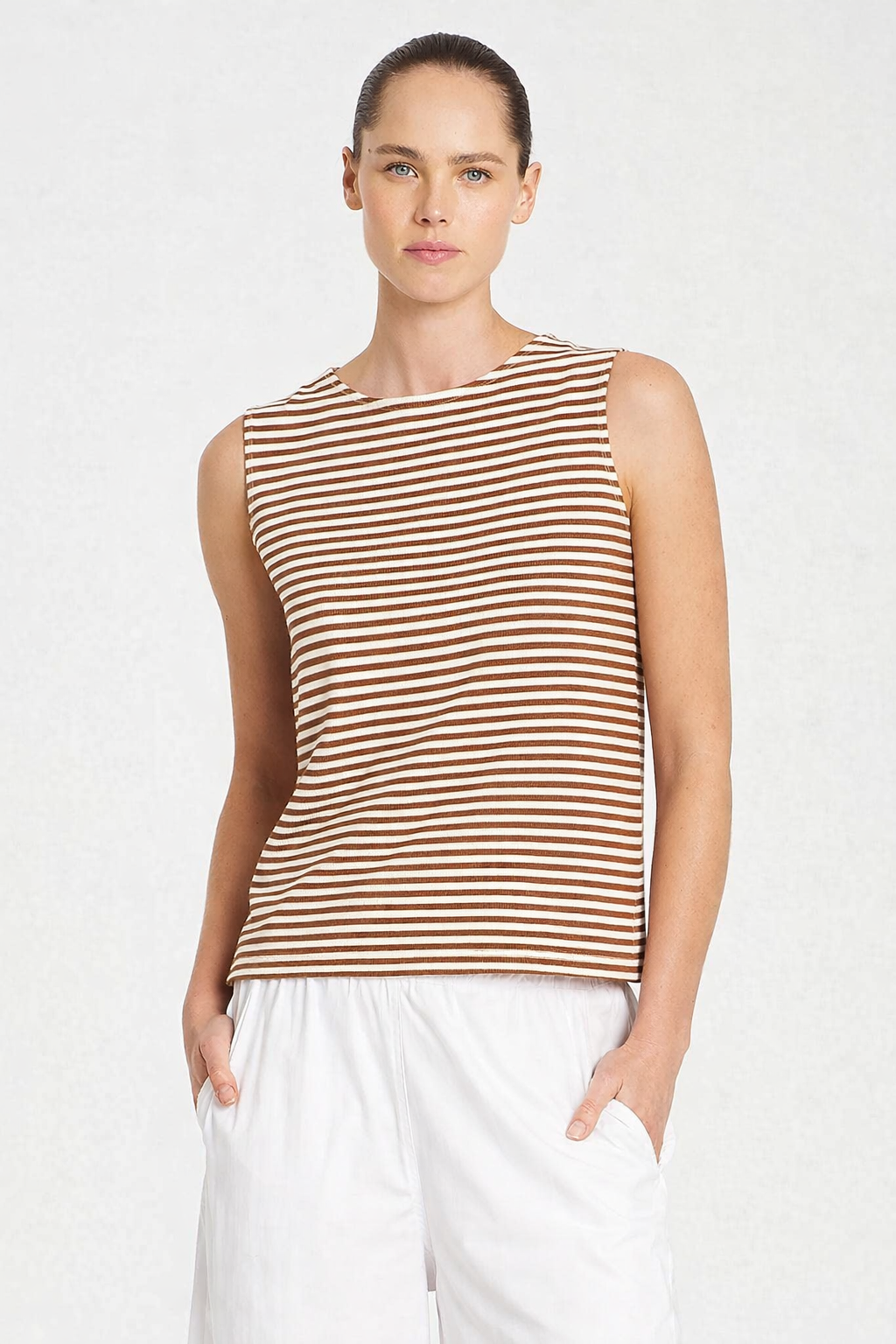 Mela Purdie Palazzo Shell in Saddle/White F538 284