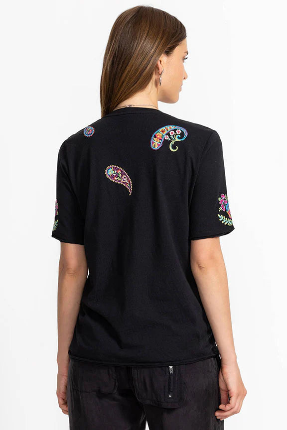 Johnny Was Raw Hem V-Neck Tee - Karime J14325-6