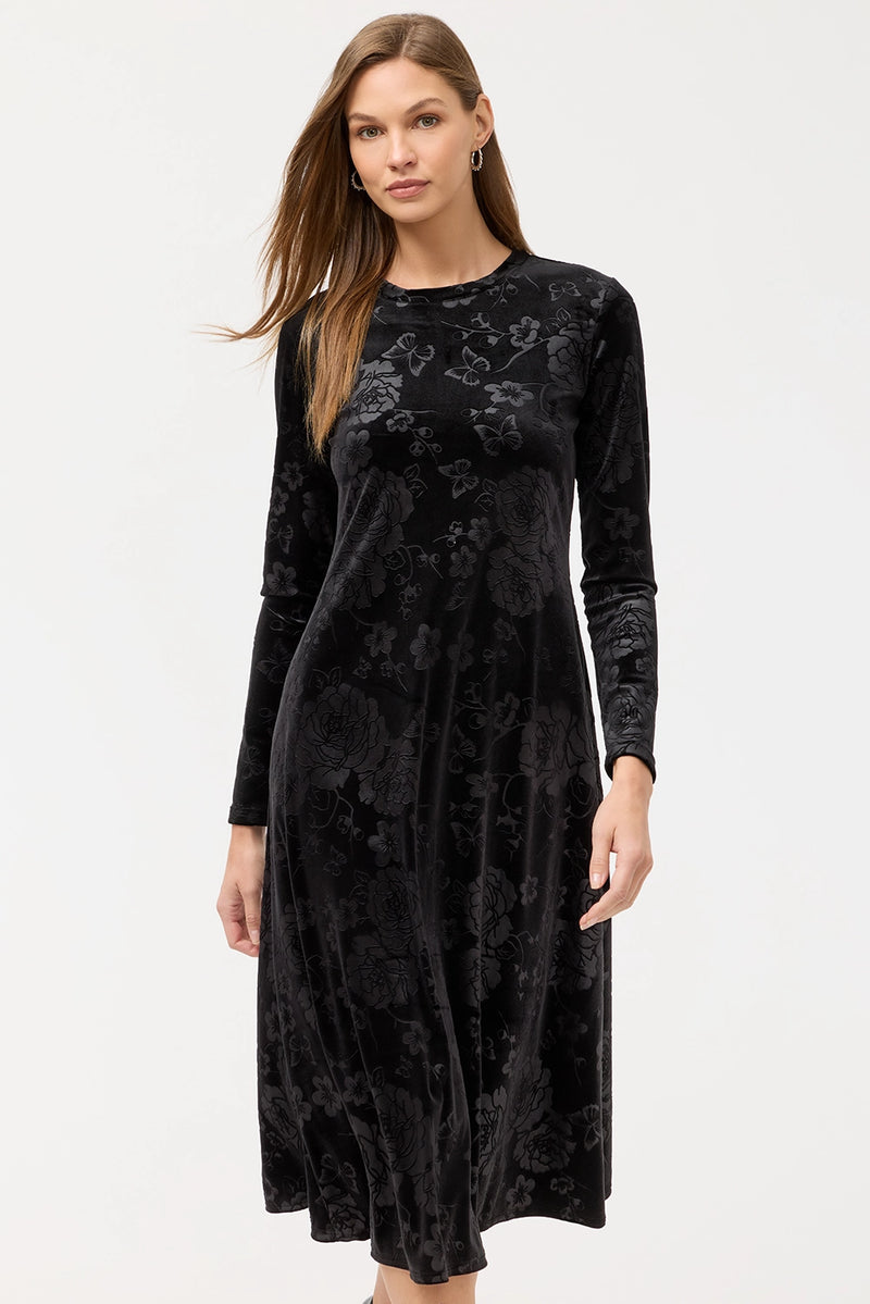 Johnny Was Embossed Stretch Velvet Dress J30525-O - Pre-Order December Delivery