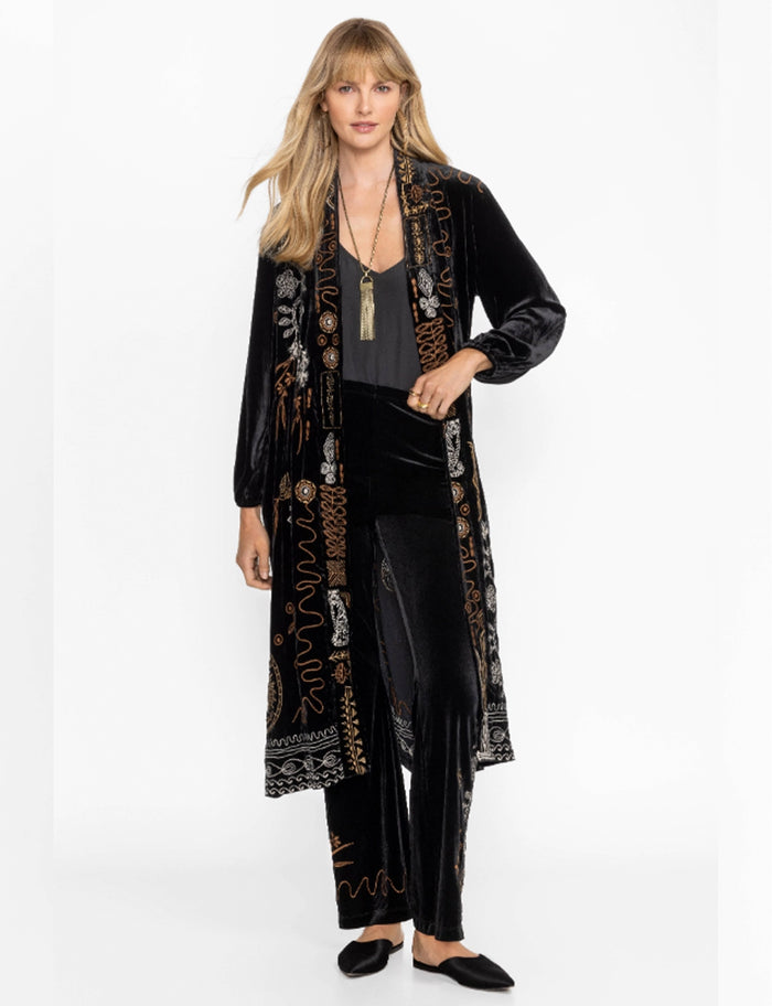 Johnny Was Velvet Bishop Sleeve Kimono Coat - Jenai J41524-8