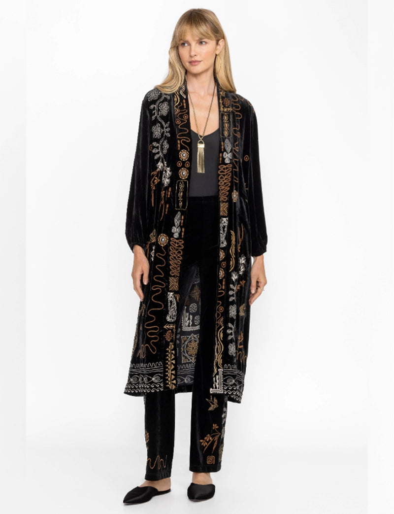 Johnny Was Velvet Bishop Sleeve Kimono Coat - Jenai J41524-8