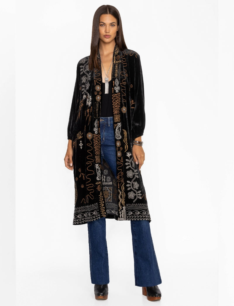 Johnny Was Velvet Bishop Sleeve Kimono Coat - Jenai J41524-8 - Pre-Order Mid October Delivery