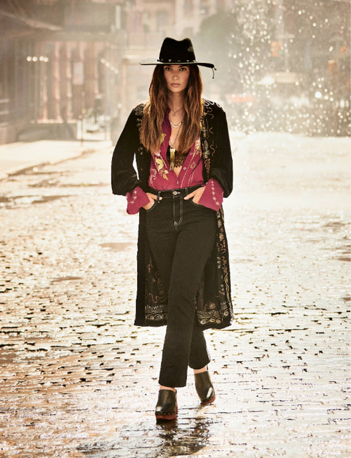 Johnny Was Velvet Bishop Sleeve Kimono Coat - Jenai J41524-8 - Pre-Order Mid October Delivery