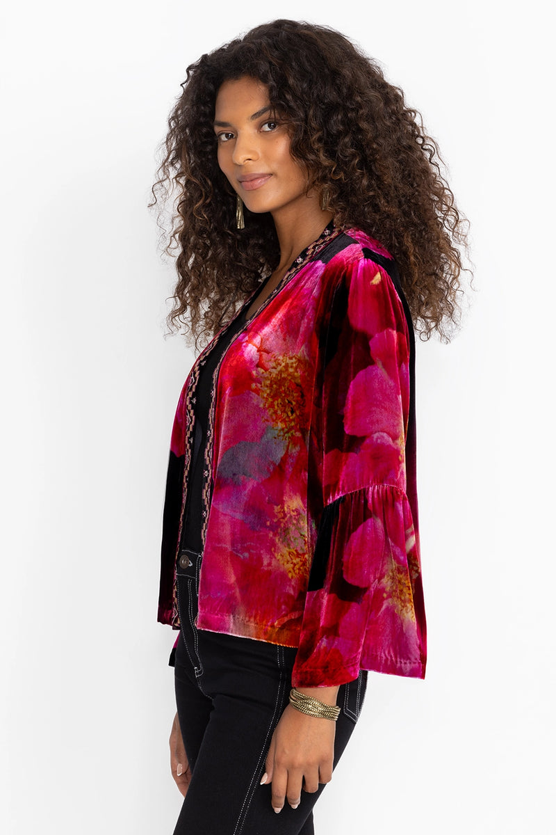 Johnny Was Ruffle Sleeve Velvet Bolero - Ruby Bloom J41824-9