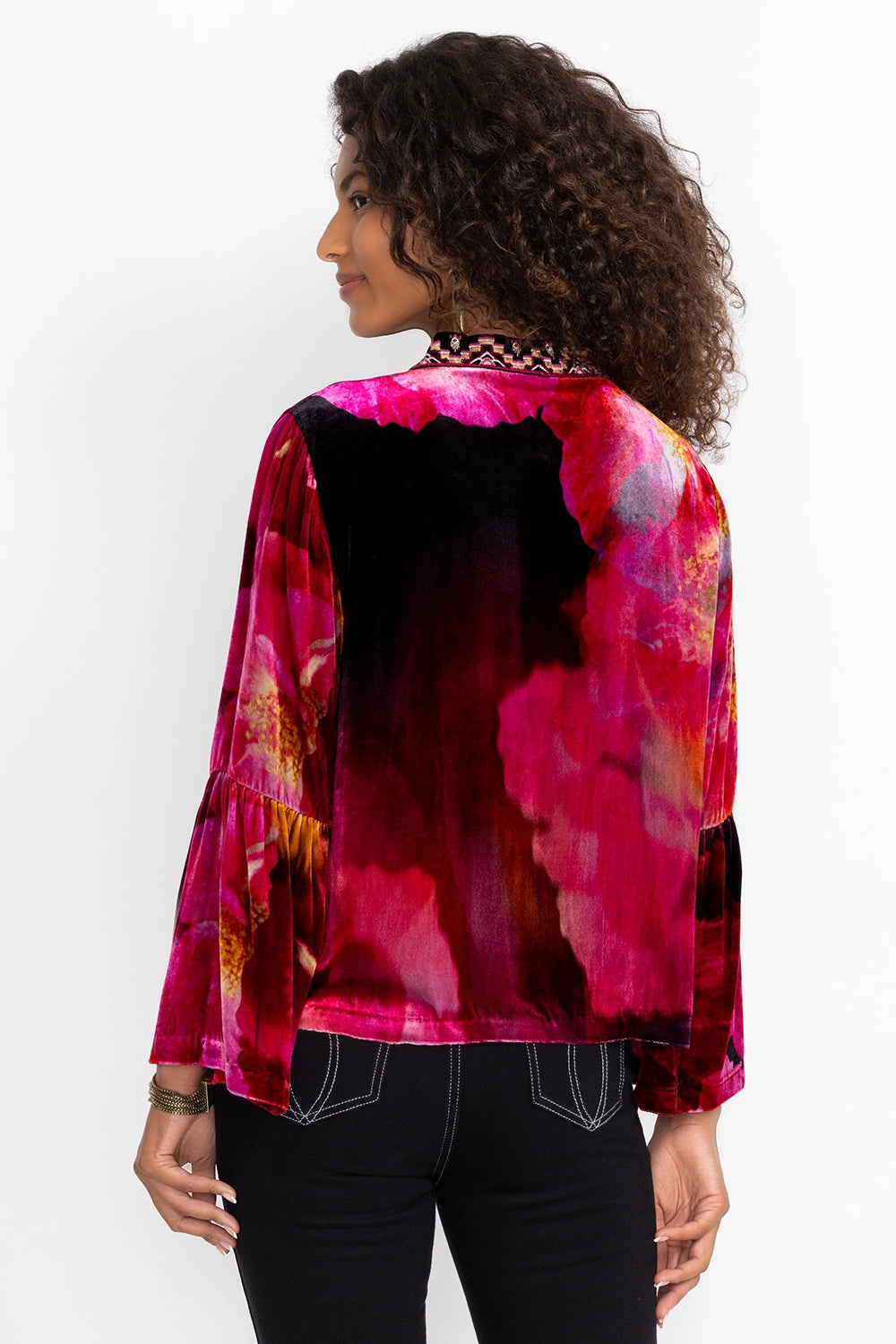 Johnny Was Ruffle Sleeve Velvet Bolero - Ruby Bloom J41824-9