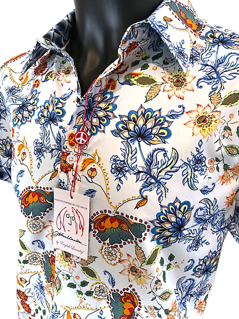 John Lennon Ascot Short Sleeve Shirt White JLW9040