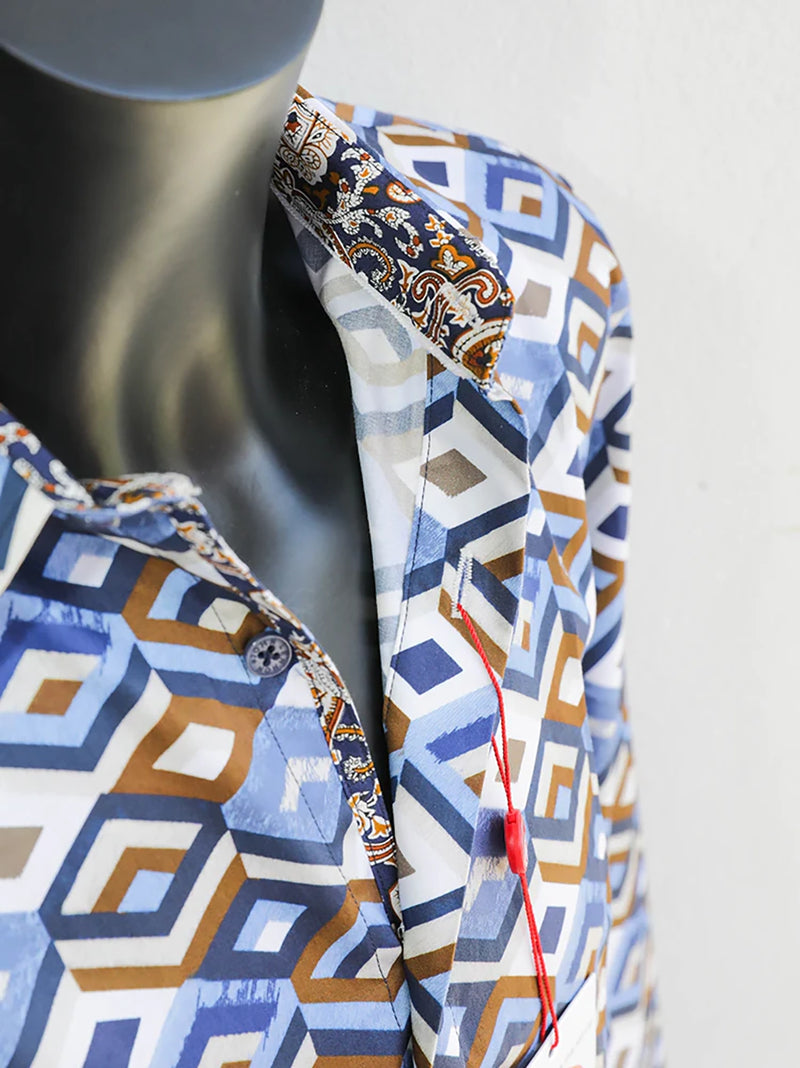 John Lennon Hindley L/S Printed Shirt Sky JLW1013