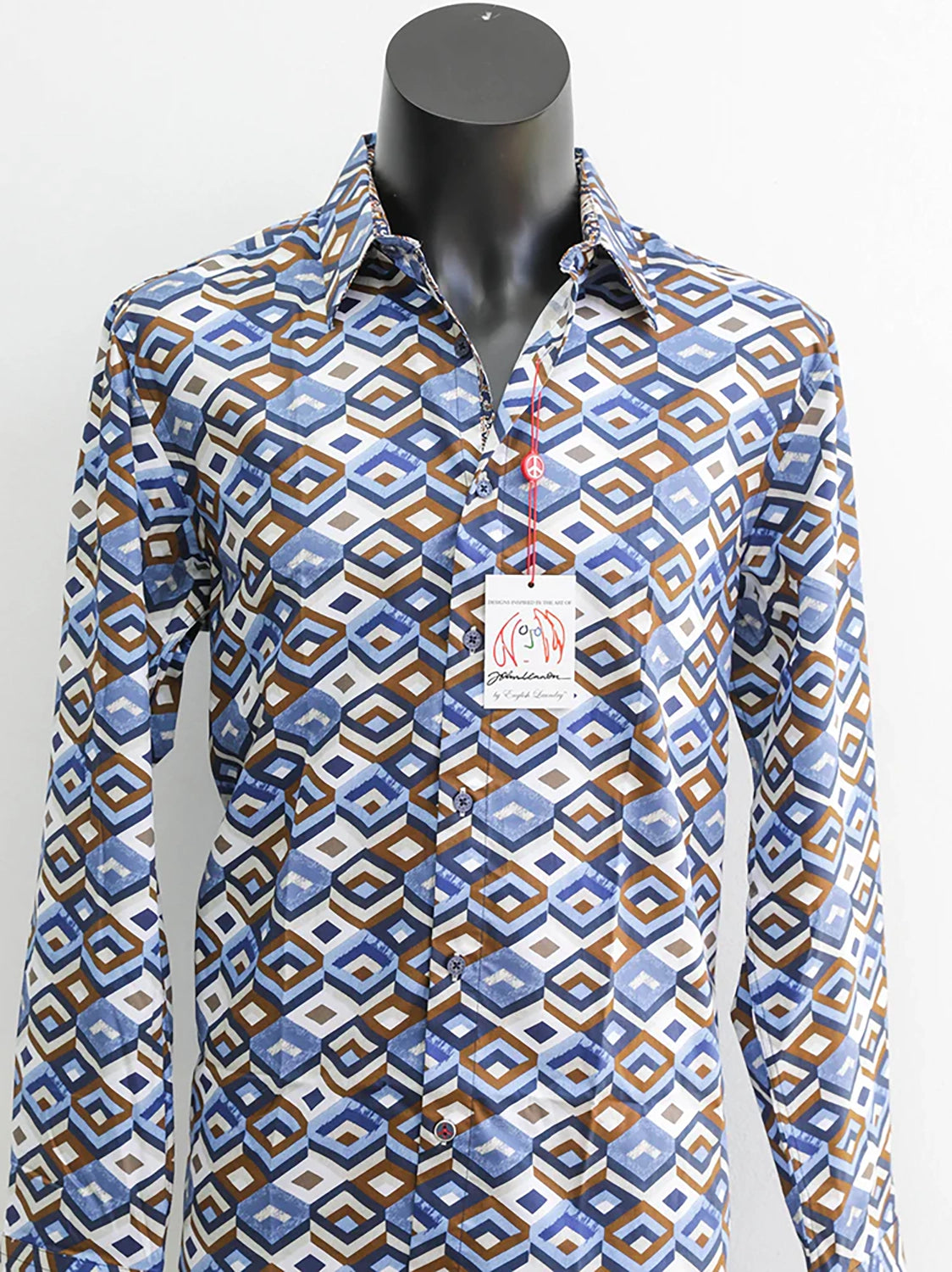 John Lennon Hindley L/S Printed Shirt Sky JLW1013