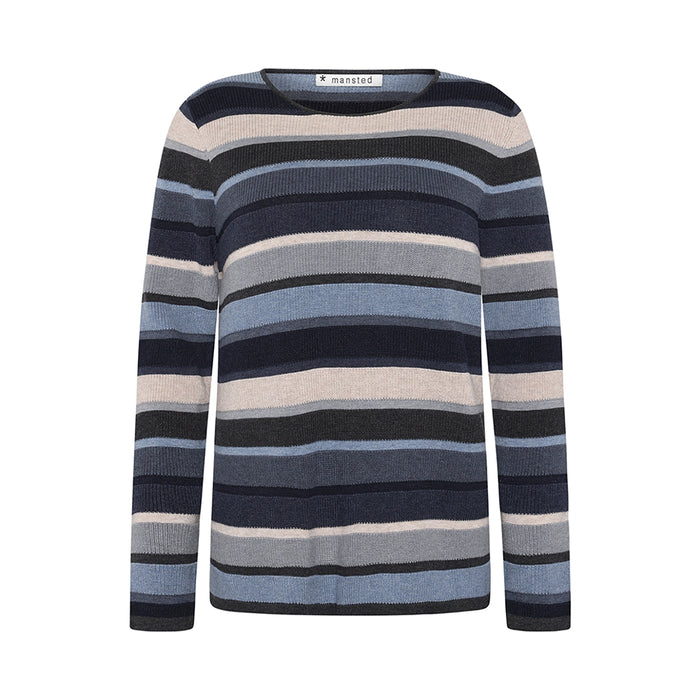 Mansted Mathilde Eco Stripe Crew in Grey