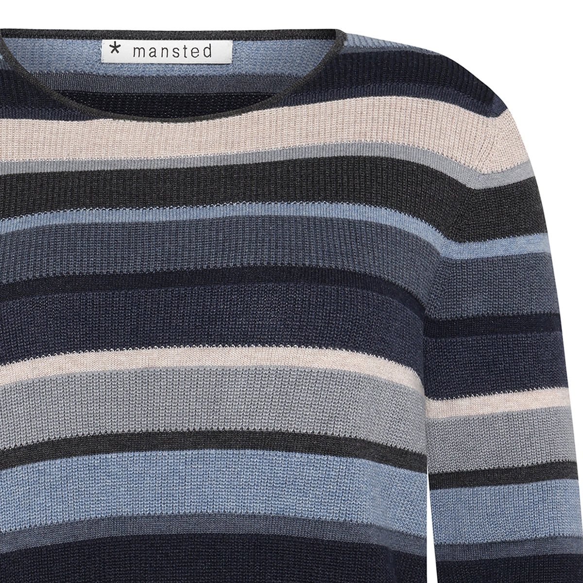 Mansted Mathilde Eco Stripe Crew in Grey