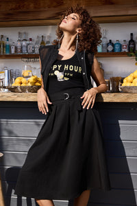 Monari Skirt With Fabric Belt in Black 410832