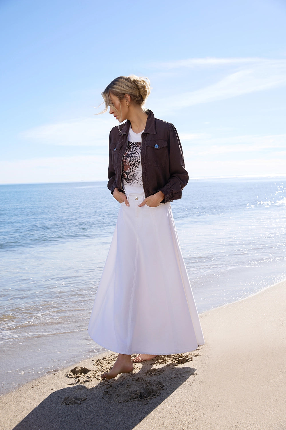 Monari Jacket With Decorative Buttons in Coffee 410664