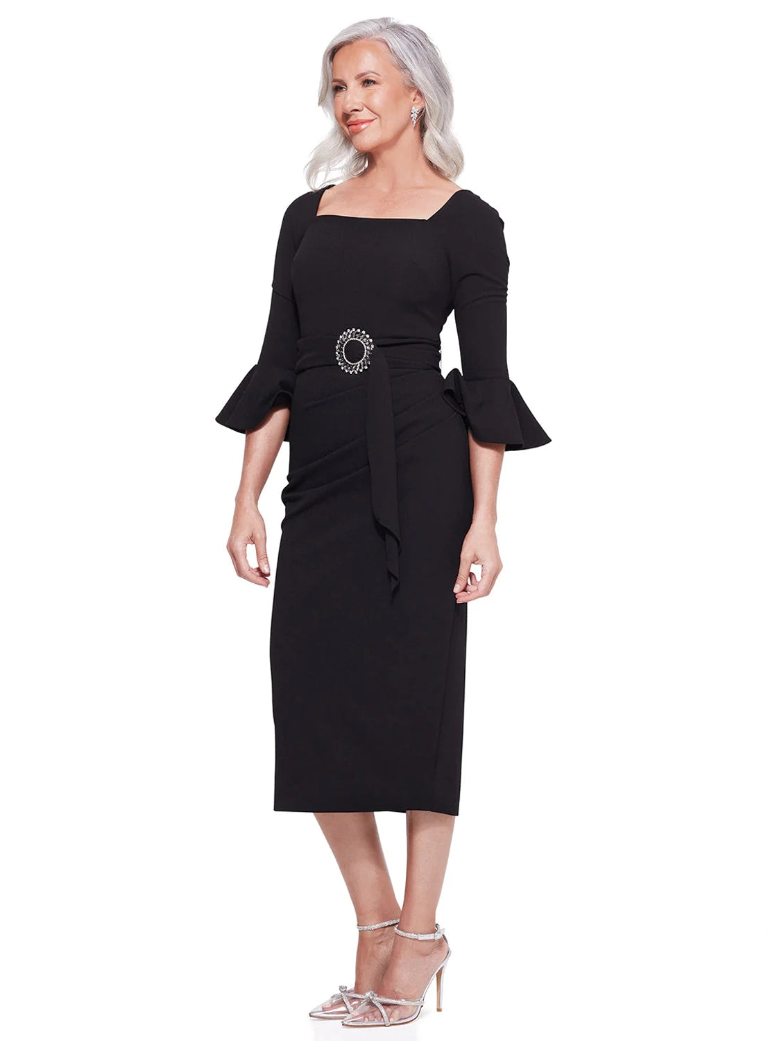 Trellis Lane Nancy Midi in Black TL1079