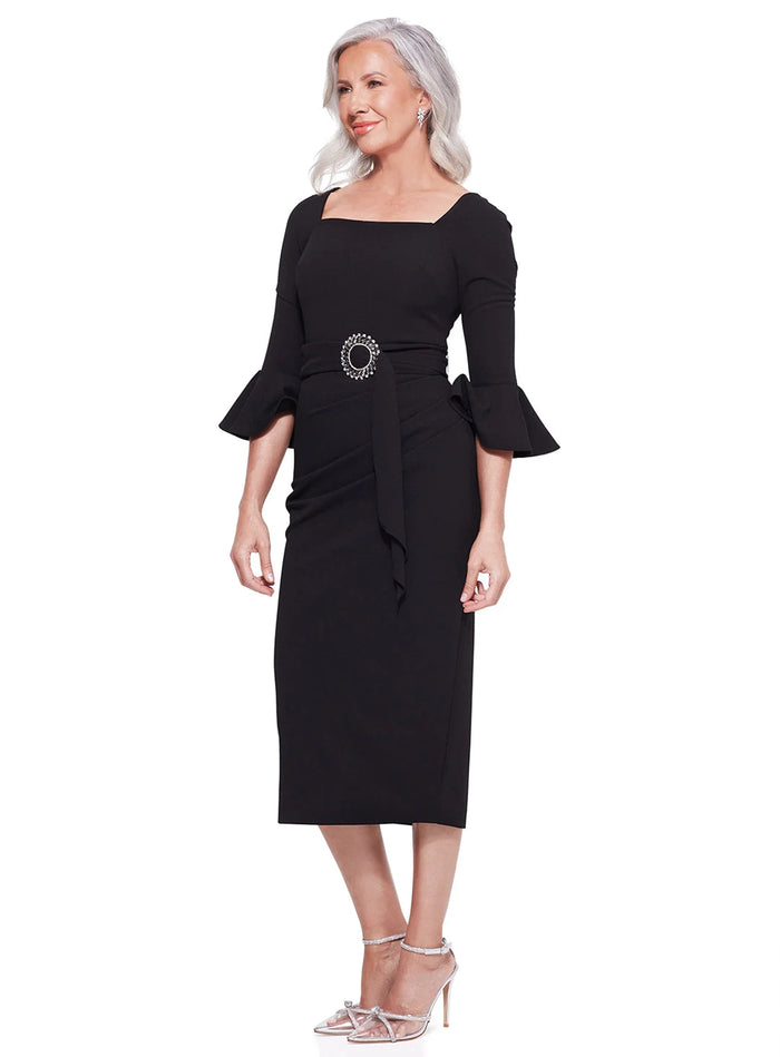 Trellis Lane Nancy Midi in Black TL1079