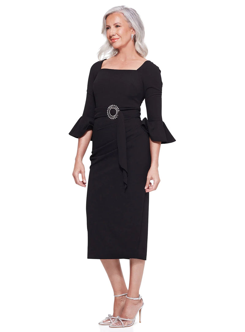 Trellis Lane Nancy Midi in Black TL1079