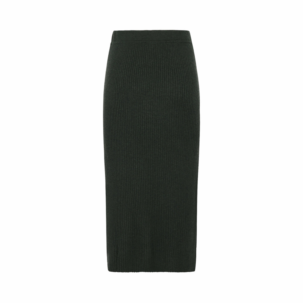 Mansted Ruth Rib Skirt in Dark Green