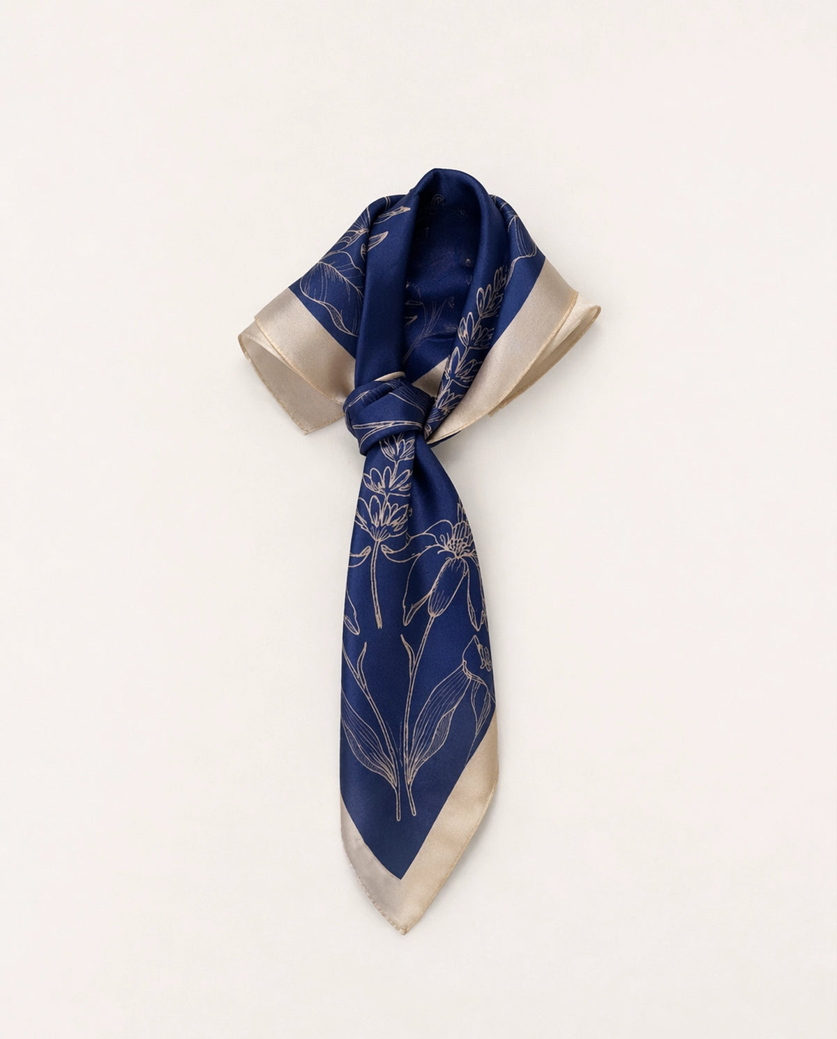Yerse Scarf Silk Printed in Blue 43904