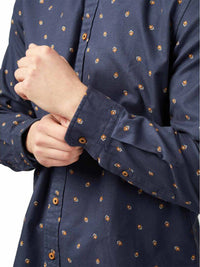 Ben Sherman Scattered Geo Print Brushed Twill Shirt in Indigo B0077833