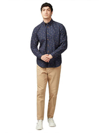 Ben Sherman Scattered Geo Print Brushed Twill Shirt in Indigo B0077833