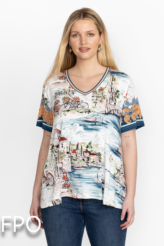 Johnny Was The Janie Favorite Short Sleeve V-Neck Swing Tee- T18024-3