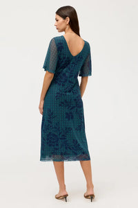 Johnny Was Double V-Neck Mesh Midi Dress- Clematisa T35626-7- Pre-Order September Delivery