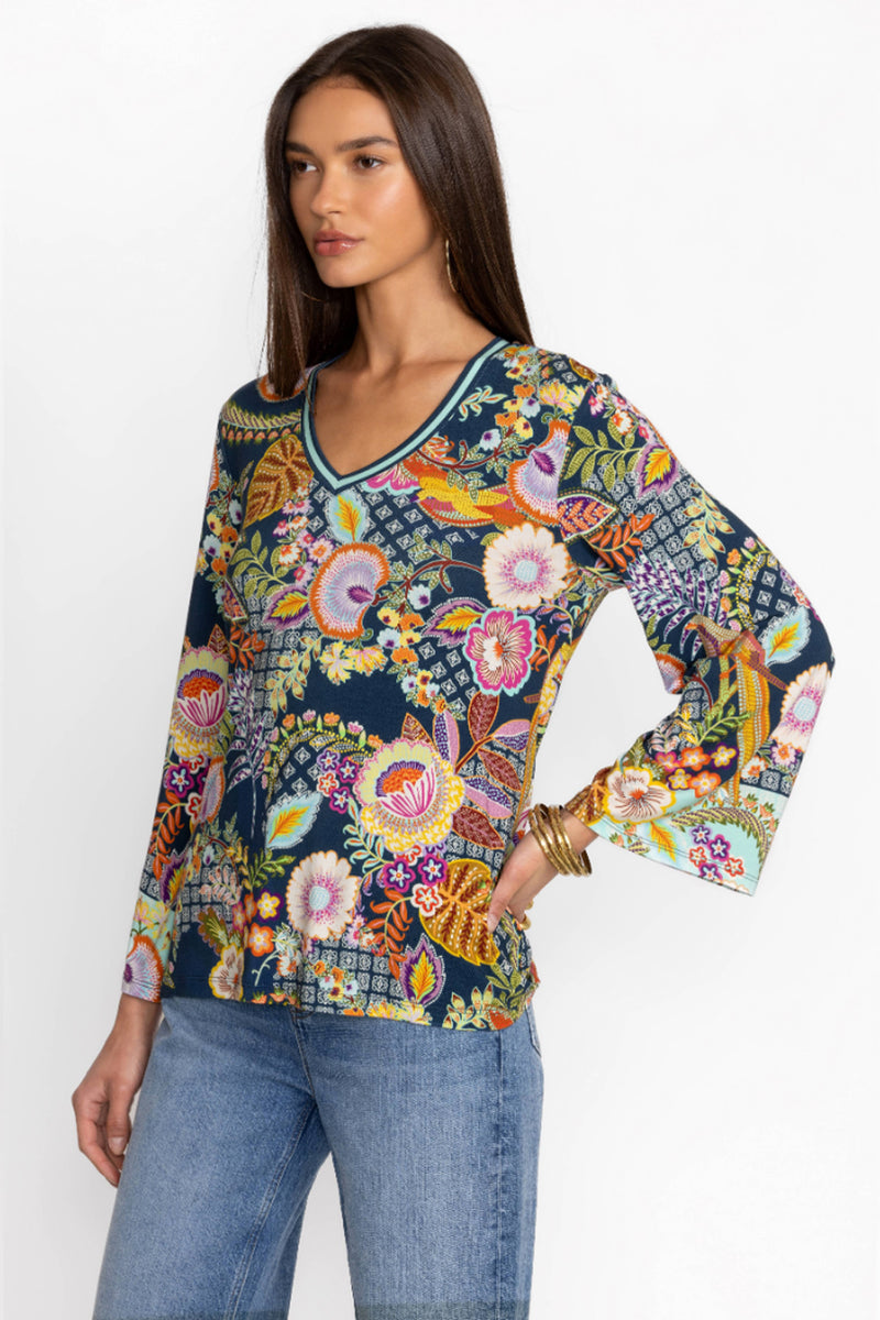 Johnny Was The Janie Favorite V-Neck Kimono Sleeve Tee - Wild T17024-1