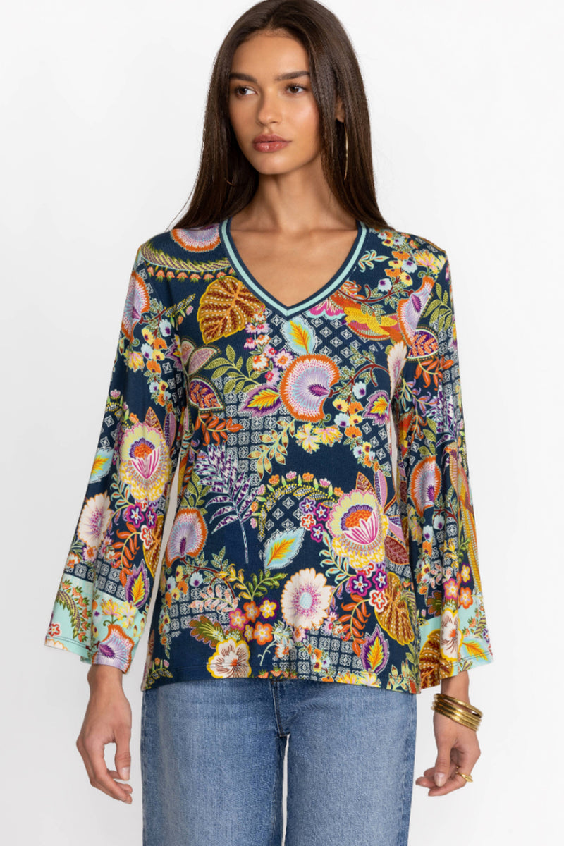 Johnny Was The Janie Favorite V-Neck Kimono Sleeve Tee - Wild T17024-1