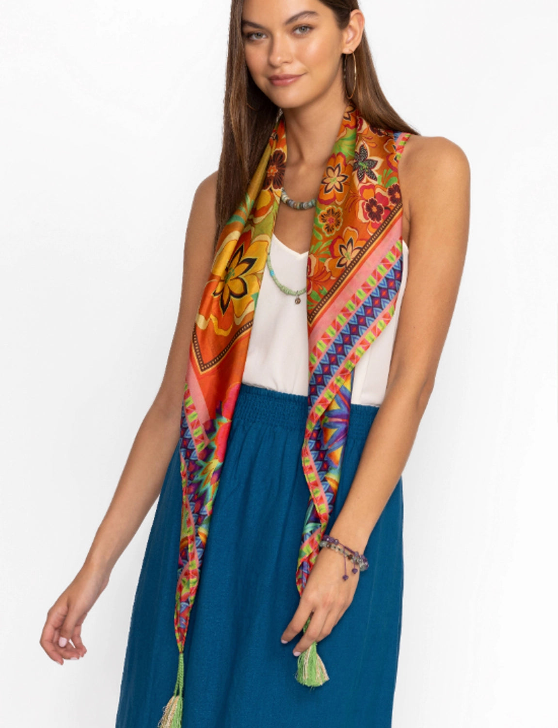 Johnny Was Silk Scarf - Tiedye C99924-8 - Pre-Order Mid October Delivery