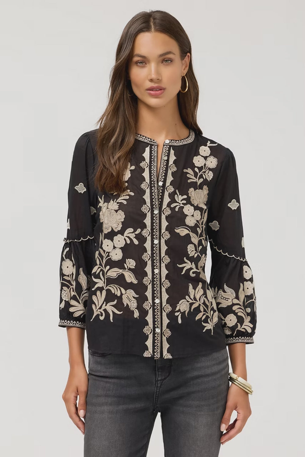 Johnny Was Scallop Sleeve Blouse - Soretta W15226-7