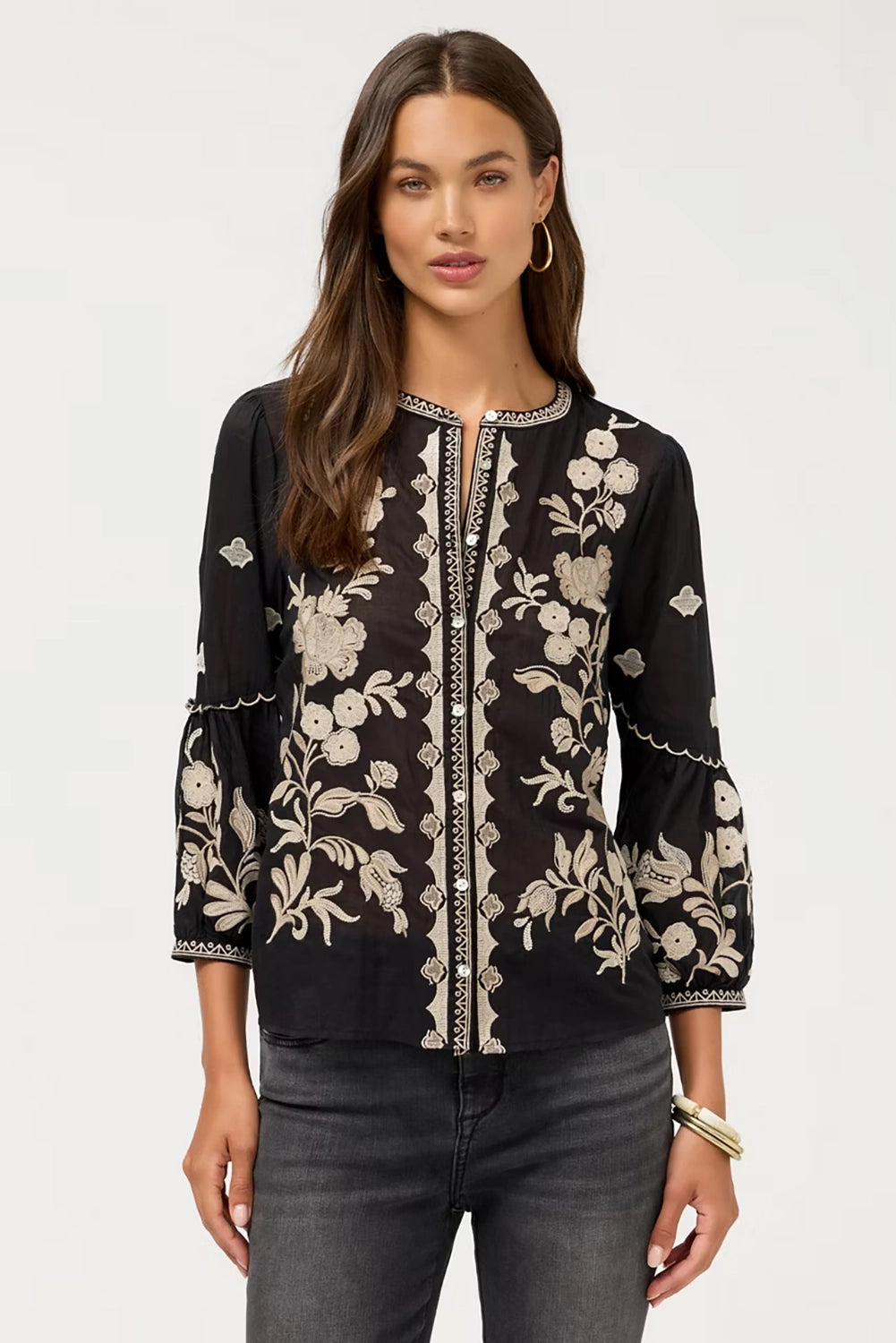 Johnny Was Scallop Sleeve Blouse - Soretta W15226-7