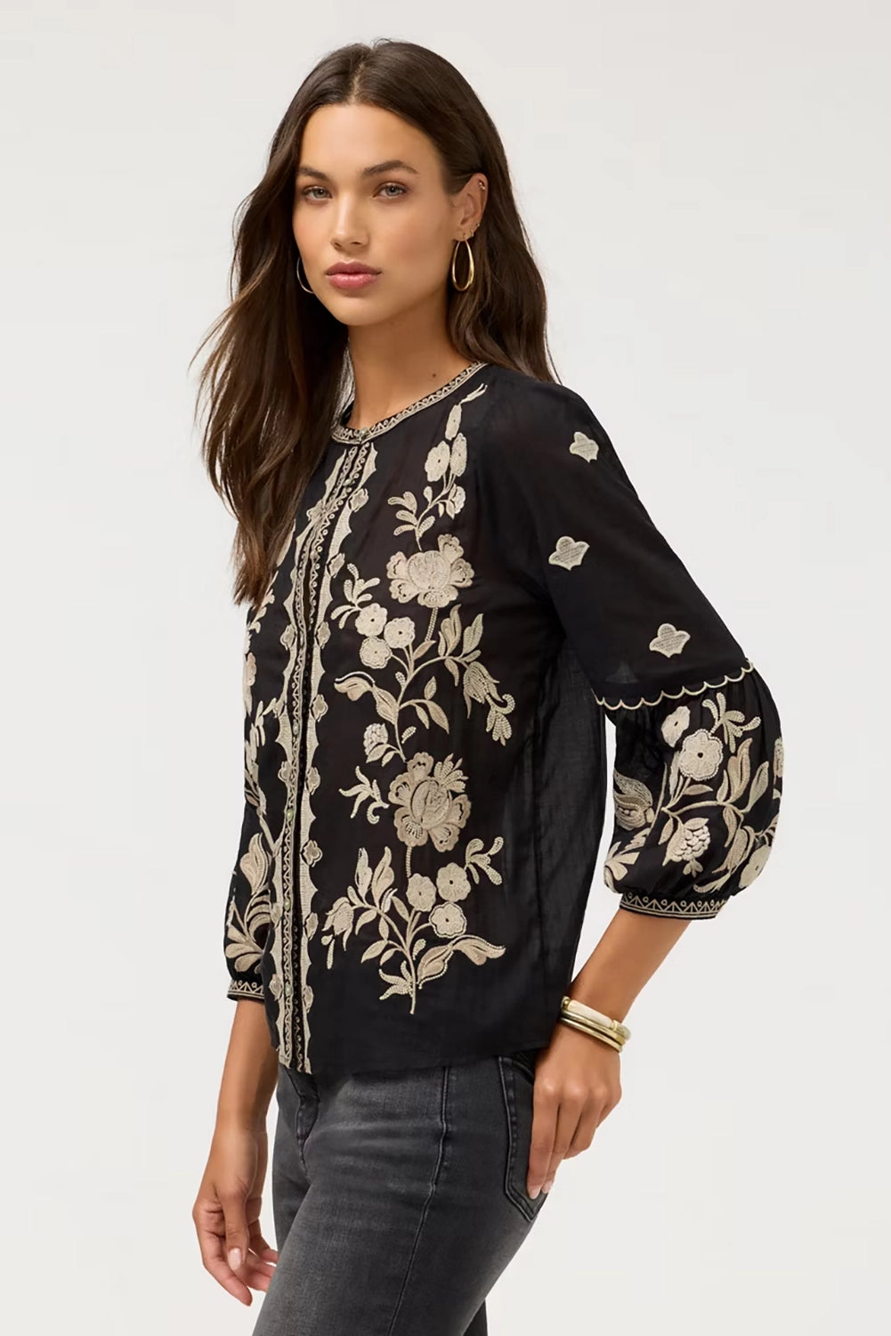 Johnny Was Scallop Sleeve Blouse - Soretta W15226-7