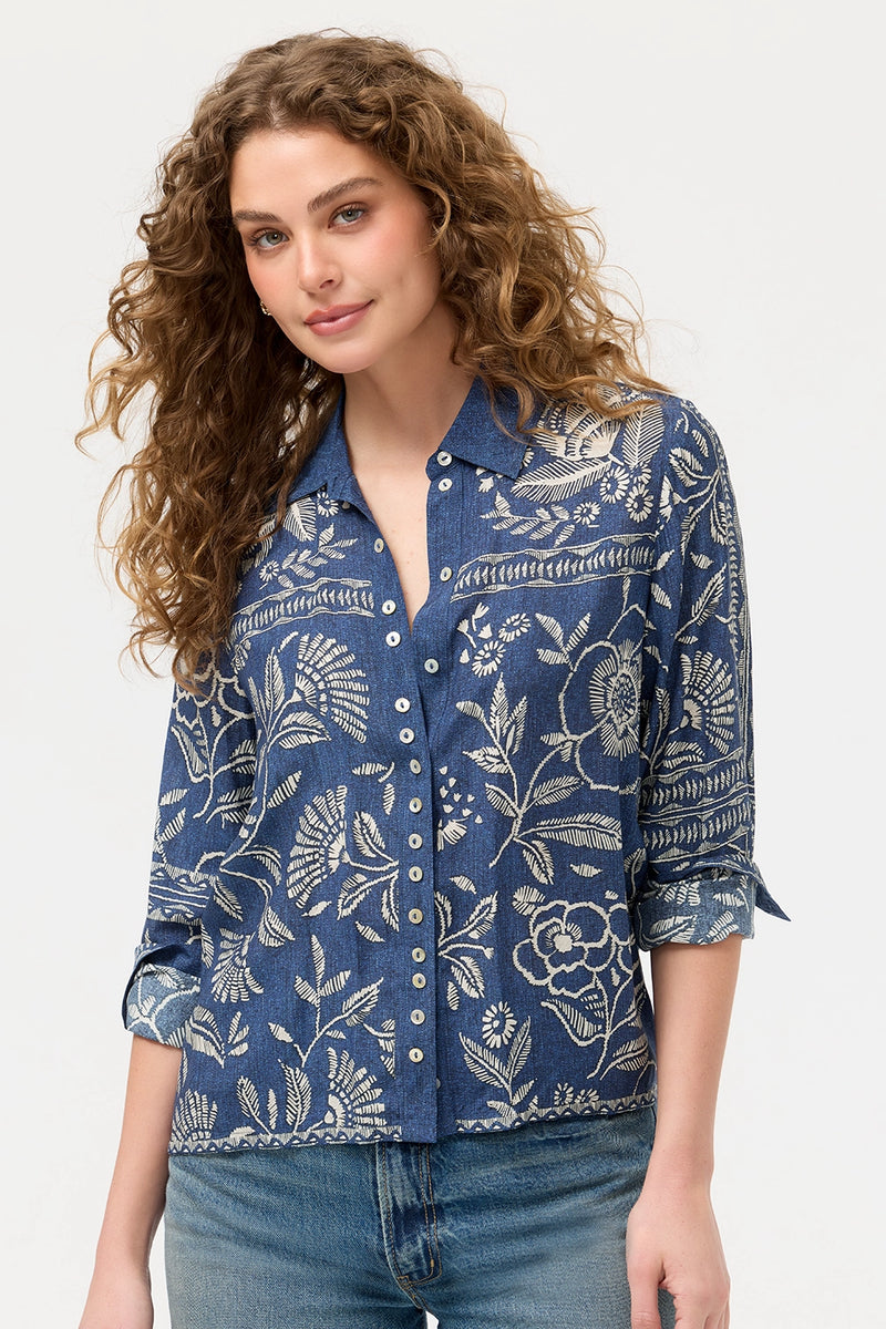 Johnny Was Button Detail Shirt - Vaelis W19226-1