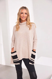 Peruzzi Stripe Pocket Fleece W25204