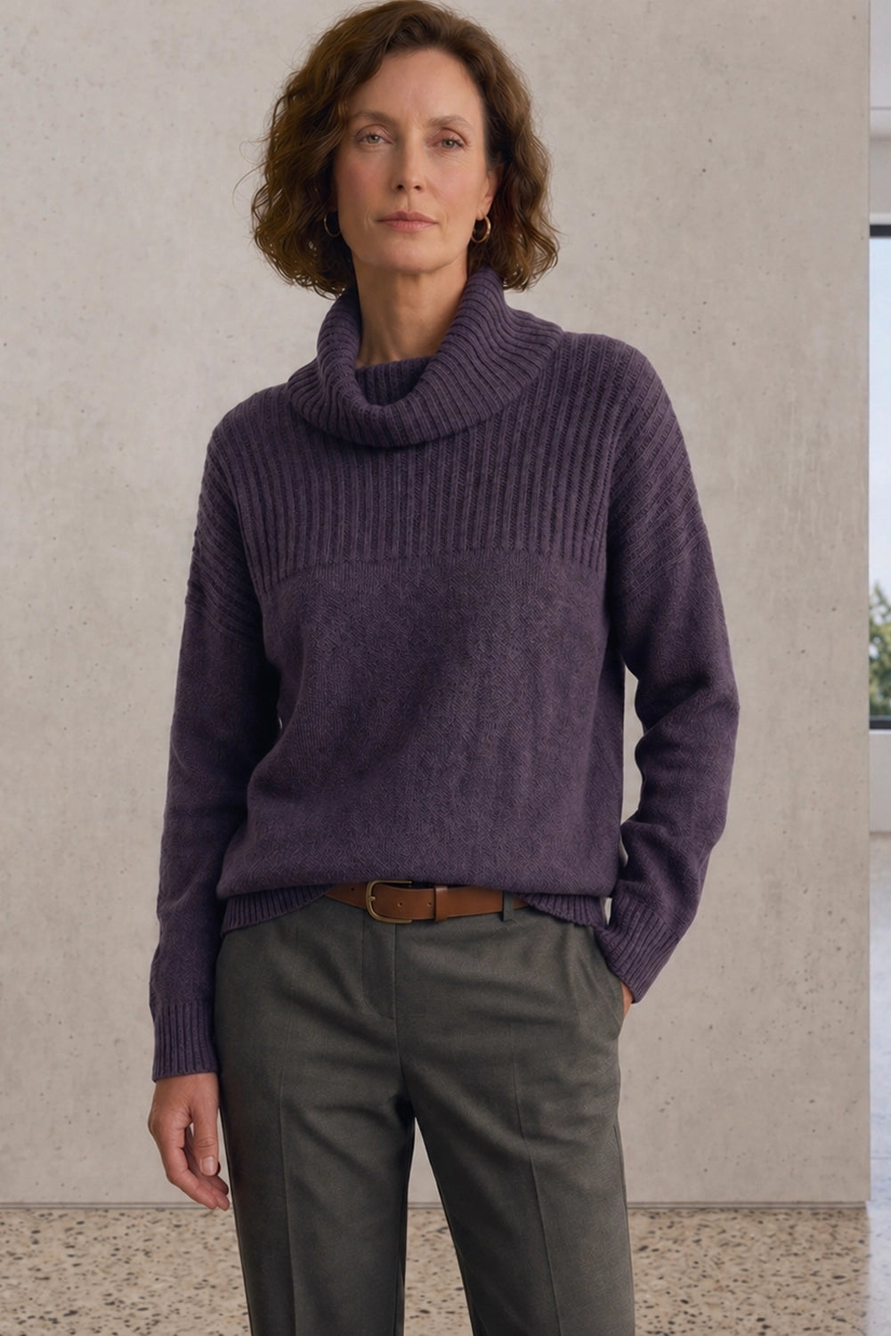Mansted Zaga Yak Oversized Cowl in Plum