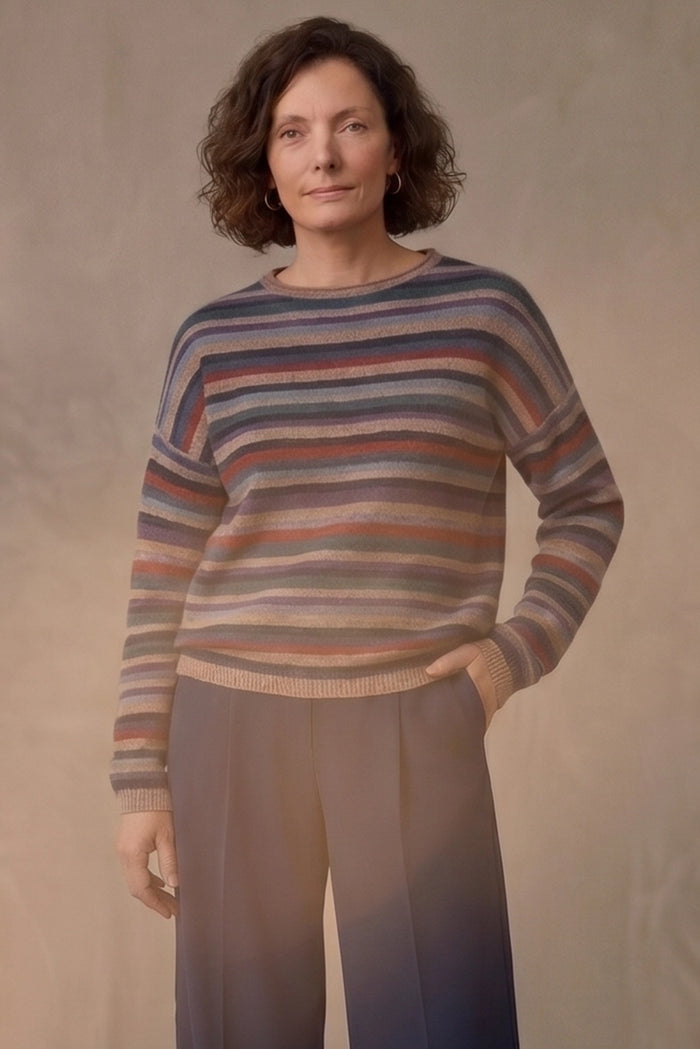 Mansted Zel Yak Stripe  Crop in Mushroom