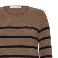 Mansted Zienna 100% Yak Stripe Knit in Mushroom