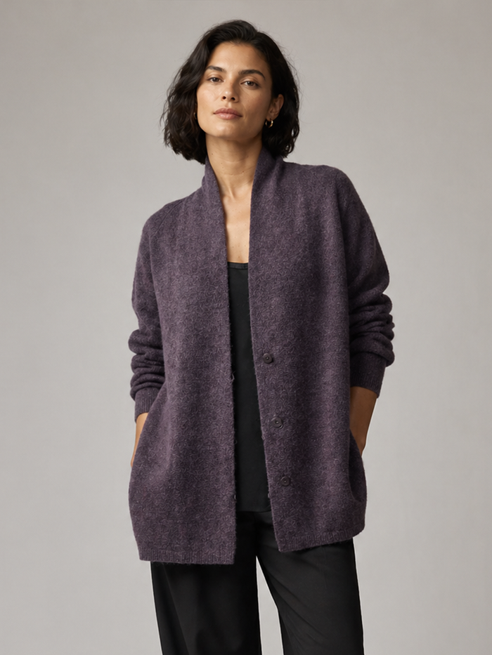 Mansted Zonia Yak Coatigan in Plum