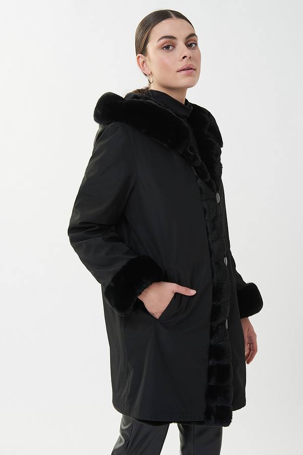 Joseph Ribkoff Reversible Faux Fur Coat jr214913