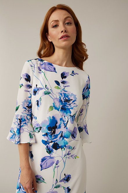 Joseph Ribkoff Ruffle Sleeve Floral Dress Jr221161