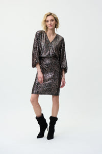 Joseph Ribkoff Sequin Wrap Dress Jr224057