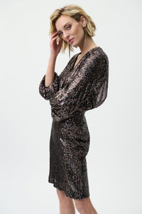 Joseph Ribkoff Sequin Wrap Dress Jr224057