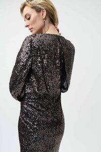 Joseph Ribkoff Sequin Wrap Dress Jr224057