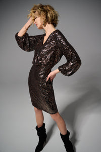 Joseph Ribkoff Sequin Wrap Dress Jr224057