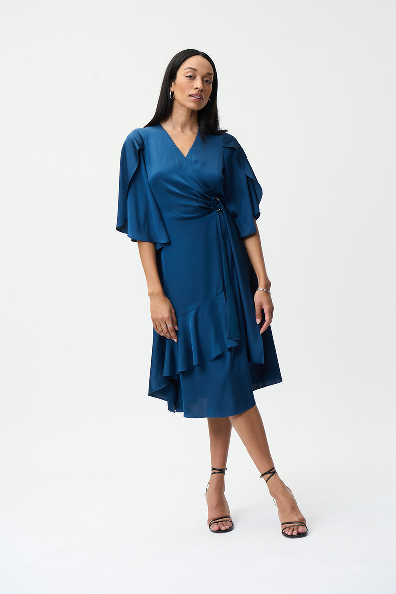 Joseph Ribkoff Satin Look Wrap Dress jr224355